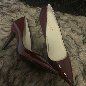 Ralph Lauren Patent Dark Red Pumps Size 7.5